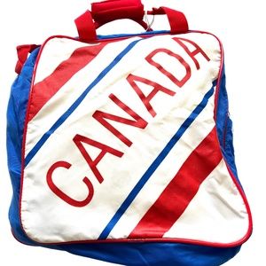 Vintage Sport Graphics Large Tote Travel Bag Canada Red White Blue